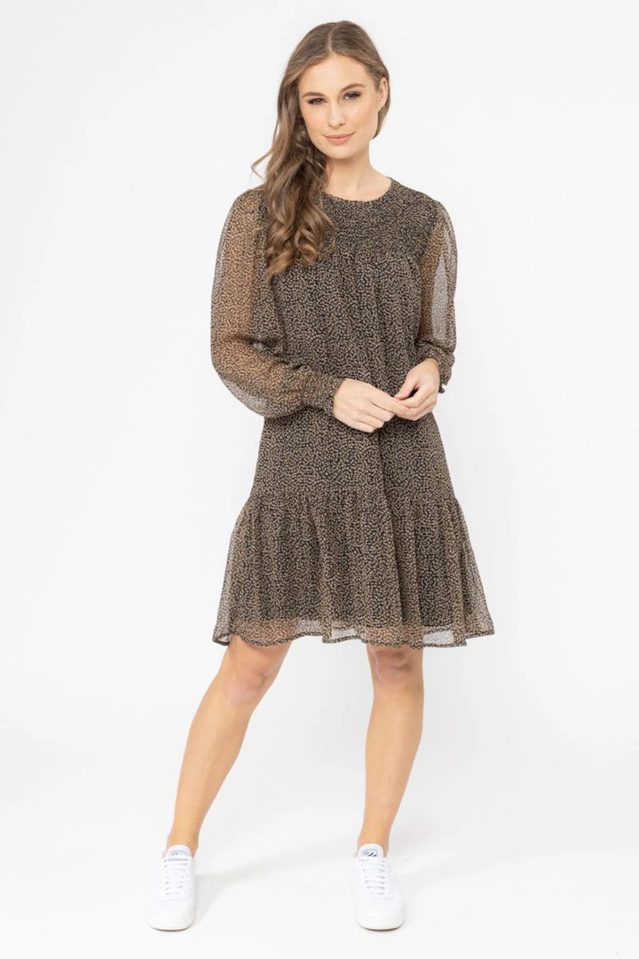 Billie The Label Hug Me Black Ditsy Shirred LS Mini Dress Fashion 3 Billie The Label Hug Me Black Ditsy Shirred LS Mini Dress Fashion