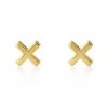 Linda Tahija Cross 14k Gold Plate Stud Earrings Accessories