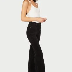 Rollas Eastcoast Flare Black Velvet Cord Pant
