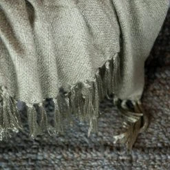 Mulberi Rhapsody Acrylic Brushed Muted Sage Throw 130x150cm Cushion, Throws & Linen