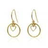 Linda Tahija Heart Halo 14k Gold Plate Earrings