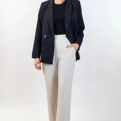 Ivy + Jack Cooper Black Crepe Boyfriend Semi Fitted Blazer Fashion