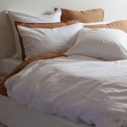 Home Lab Cushion, Throws & Linen 100% French Linen Duvet Cover Set Super King White 6 Home Lab Cushion, Throws & Linen 100% French Linen Duvet Cover Set Super King White