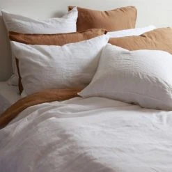 Home Lab Cushion, Throws & Linen 100% French Linen Duvet Cover Set Super King White 7 Home Lab Cushion, Throws & Linen 100% French Linen Duvet Cover Set Super King White