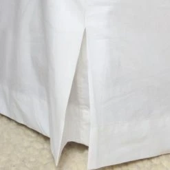 Home Lab Cushion, Throws & Linen 100% Stonewashed Cotton Bed Skirt Queen White