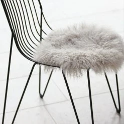 Home Lab Tibetan Lamb Fur Seat Warmer Fawn 4cm Dia