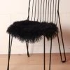 Home Lab Cushion, Throws & Linen Tibetan Lamb Fur Seat Warmer Black 4cm Dia
