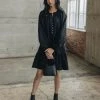 Among The Brave Fashion Zodiac Black Linen LS Pin Tuck Balloon Sleeve Tiered Mini Dress 2 Among The Brave Fashion Zodiac Black Linen LS Pin Tuck Balloon Sleeve Tiered Mini Dress
