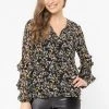 Seeking Lola Happily Ever After Black Sheer Floral Frill LS Top 2 Seeking Lola Happily Ever After Black Sheer Floral Frill LS Top