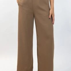 Ivy + Jack Fashion Favourite Walnut Textured Plain Stretch Back Wide Leg Pants
