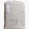 Home Lab 100% French Linen Duvet Cover Set Super King Charcoal Pinstripe Cushion, Throws & Linen