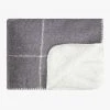 Kerridge Grid Frost Grey Sherpa Fleece Throw 130x170cm 2 Kerridge Grid Frost Grey Sherpa Fleece Throw 130x170cm