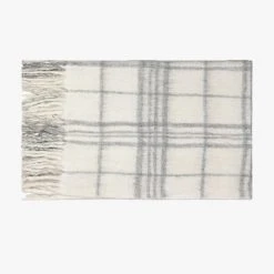 Kerridge Bliss Winter White And Grey Bumble Throw Cushion, Throws & Linen