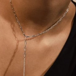 Pilgrim Accessories Serenity Fine Silver Double Chain With Crystals Necklace