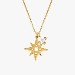 Lindi Kingi Single Star Necklace With Embellishment