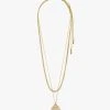 Pilgrim Nomad Double Chain Coin Pendant Necklace Gold