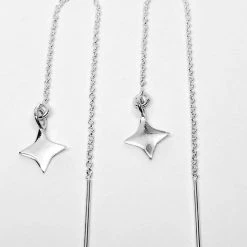 Audrey Loves Ruby Accessories Square Star Thread Earrings