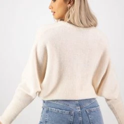 Among The Brave Comfort Me Ivory Batwing Mohair Blend Knit Fashion