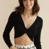 Mink Pink Fashion Laur Black V Neck LS Knit Top 1 Mink Pink Fashion Laur Black V Neck LS Knit Top