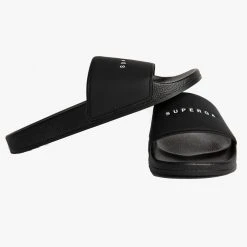 Accessories 1908 Black Superga Logo Slides