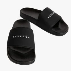Accessories 1908 Black Superga Logo Slides