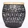 Robert Mark Diona Small Black Rattan Table Furniture