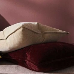 Weave Cushion, Throws & Linen Nova Vintage Velvet Tapioca 50x50cm Duck Feather Inner Cushion