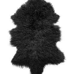 Mulberi Meru Tibetan Black Lamb Skin 60x90cm Cushion, Throws & Linen
