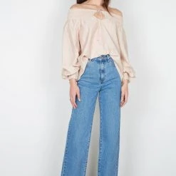 Esmaee Tanana Natural Button Down LS Blouse