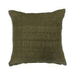 Mulberi Indira Military Linen Cushion 55x55cm Cushion, Throws & Linen