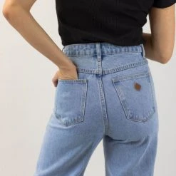 Abrand Jeans Fashion A 94 High Wide Walk Away Light Blue Denim Jean