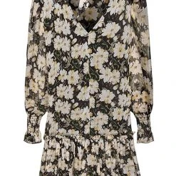 Ivy + Jack Fashion Bria Ivory Gardenia LS Dropped Waist Smock Dress