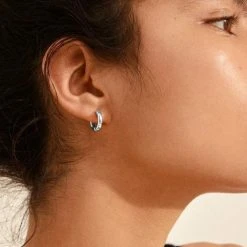 Pilgrim Accessories Francis Silver Basic Huggie Hoop Earrings