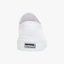Superga 2630 Stripe White Canvas Sneakers