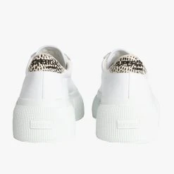 Superga 2822 Club 5 White With Faux Reptile Trim Sneaker Accessories