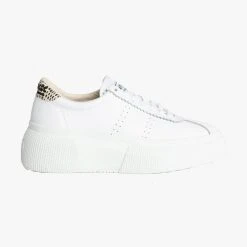 Superga 2822 Club 5 White With Faux Reptile Trim Sneaker Accessories