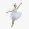 Alison's Acquisitions Ballerina Hanging White Assorted 13cm Christmas Decorations