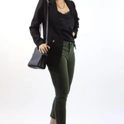 Among The Brave Harper Dark Khaki Knee Dart Denim Jean