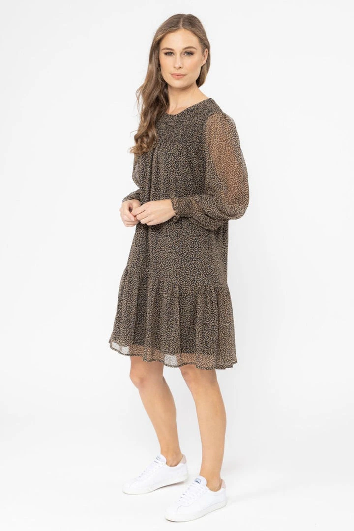 Billie The Label Hug Me Black Ditsy Shirred LS Mini Dress Fashion 4 Billie The Label Hug Me Black Ditsy Shirred LS Mini Dress Fashion