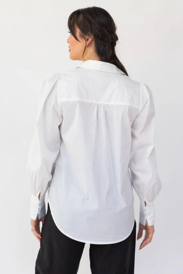 Among The Brave Fashion Champion White Cotton LS Puff Sleeve Shirt 6 Among The Brave Fashion Champion White Cotton LS Puff Sleeve Shirt