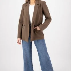 Ivy + Jack Mason Truffle Crepe Boyfriend Blazer