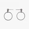 Flo Gives Back 15% To Women In Need Accessories Medium Drop Circle Earrings Rhodium