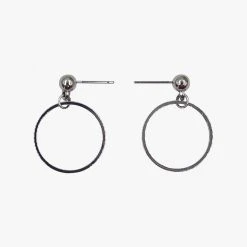 Flo Gives Back 15% To Women In Need Accessories Medium Drop Circle Earrings Rhodium