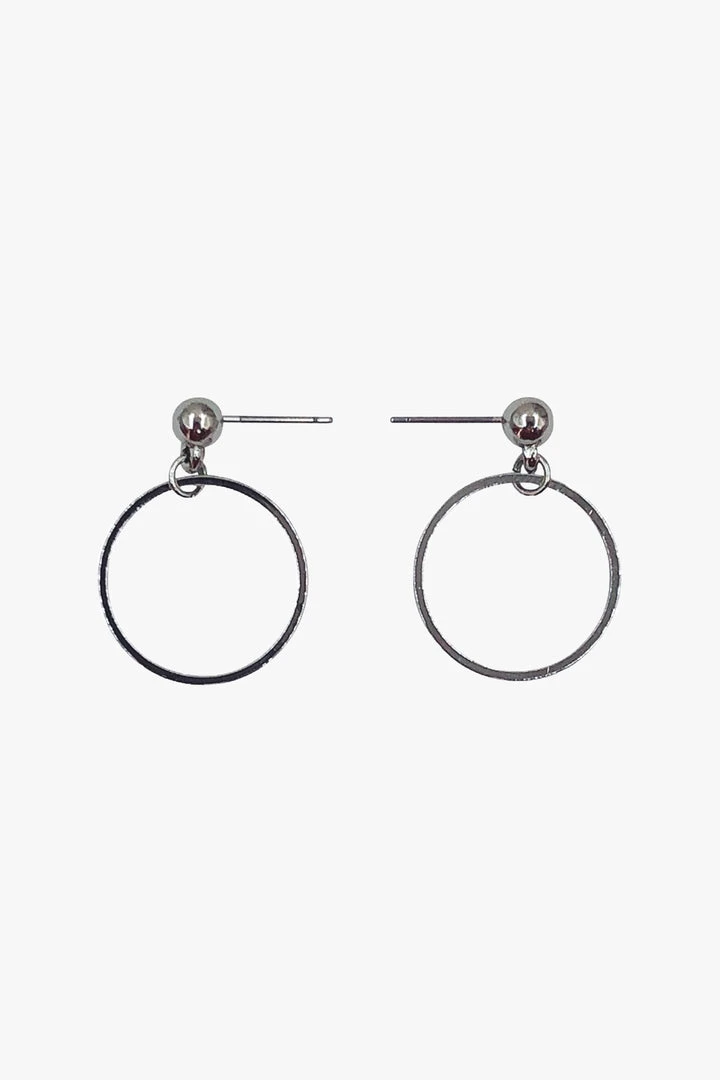 Flo Gives Back 15% To Women In Need Accessories Medium Drop Circle Earrings Rhodium 3 Flo Gives Back 15% To Women In Need Accessories Medium Drop Circle Earrings Rhodium