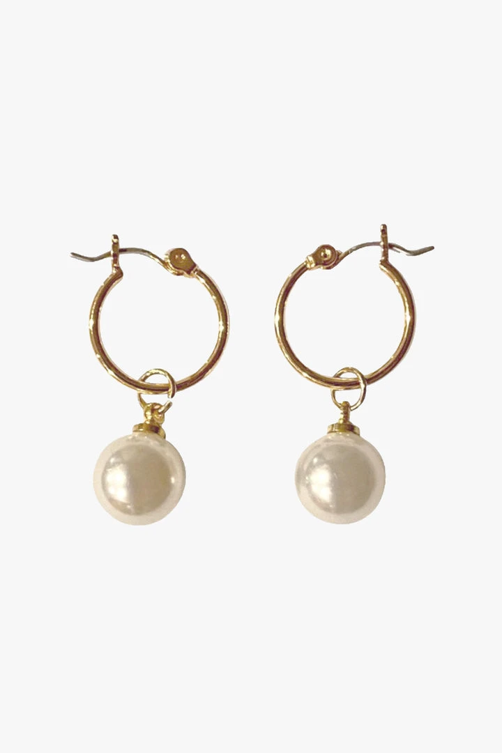 Flo Gives Back 15% To Women In Need Pearl Sleeper Earrings Gold Accessories 3 Flo Gives Back 15% To Women In Need Pearl Sleeper Earrings Gold Accessories