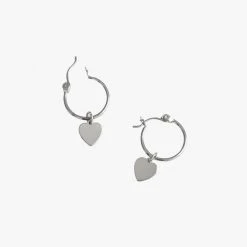 Flo Gives Back 15% To Women In Need Accessories Heart Sleeper Earrings Rhodium