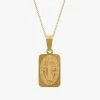 Lindi Kingi Gold Saints Large Rectangle Necklace
