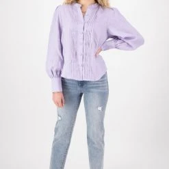 Among The Brave Fashion Hero Lilac Linen Pintuck LS Puff Sleeve Shirt 8 Among The Brave Fashion Hero Lilac Linen Pintuck LS Puff Sleeve Shirt