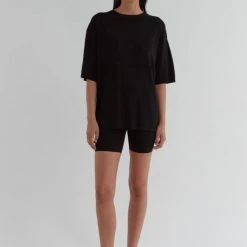 Assembly Fashion Milano Black Knit Biker Short