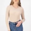 Ivy + Jack Radiant Cream LS Rib Knit Crew Neck Top 2 Ivy + Jack Radiant Cream LS Rib Knit Crew Neck Top
